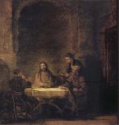 Rembrandt van rijn Christ in Emmaus France oil painting artist